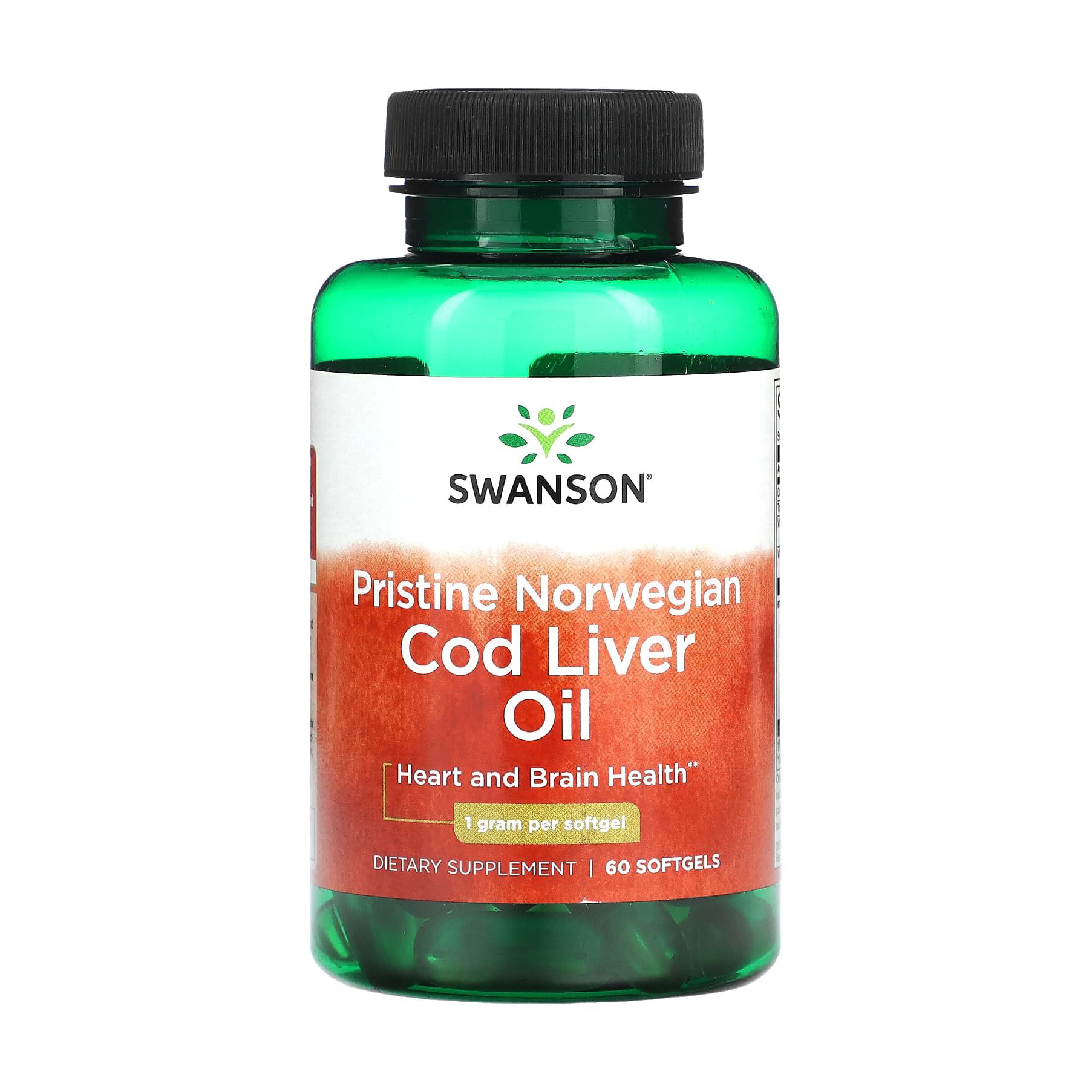 Олія печінки тріски Swanson Pristine Norwegian Cod Liver Oil, 60 капсул